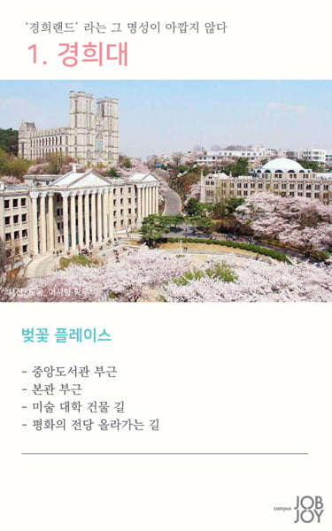 [카드뉴스] 캠퍼스 벚꽃 명소와 인생샷 스팟