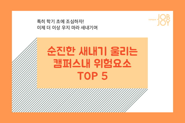 [카드뉴스] 순진한 새내기 울리는 캠퍼스내 위험요소 TOP5