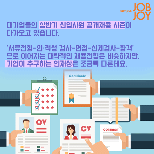 [카드뉴스] &#39;자소서 작성 워밍업&#39;… 주요 기업 인재상 모아보기