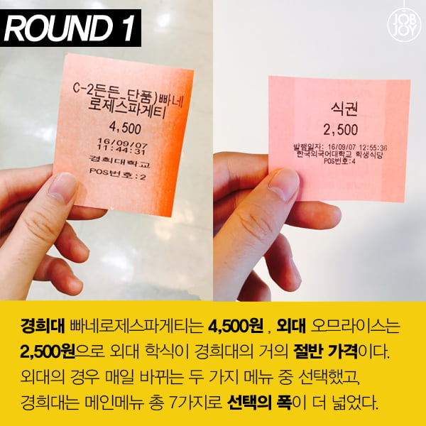 [카드뉴스] 학식 맛대맛! 경희대 vs 외대, 당신의 선택은?