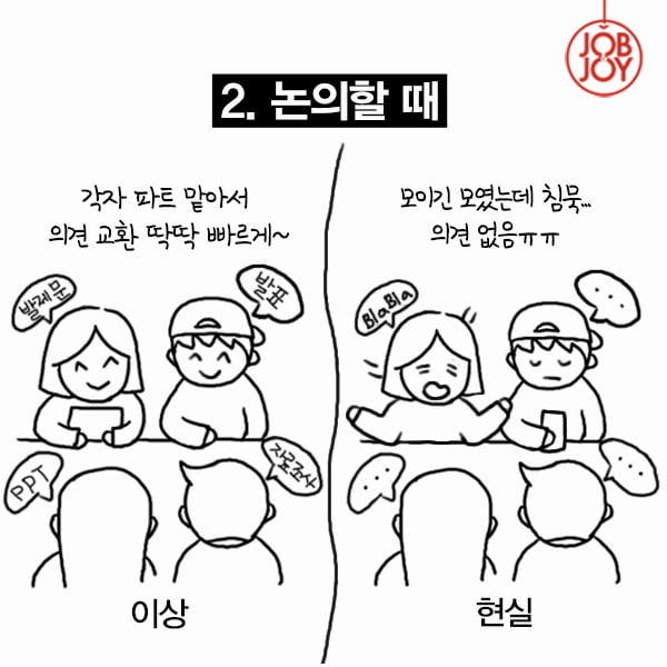 [카드뉴스] 대학교 팀플, 이상 vs 현실