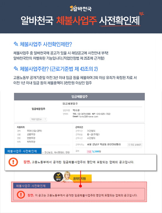 임금 체불업주 확인…알바천국 &#39;사전확인제&#39; 도입