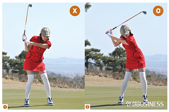 다운스윙 때 하체 먼저 ‘턴’