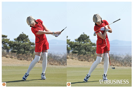 다운스윙 때 하체 먼저 ‘턴’