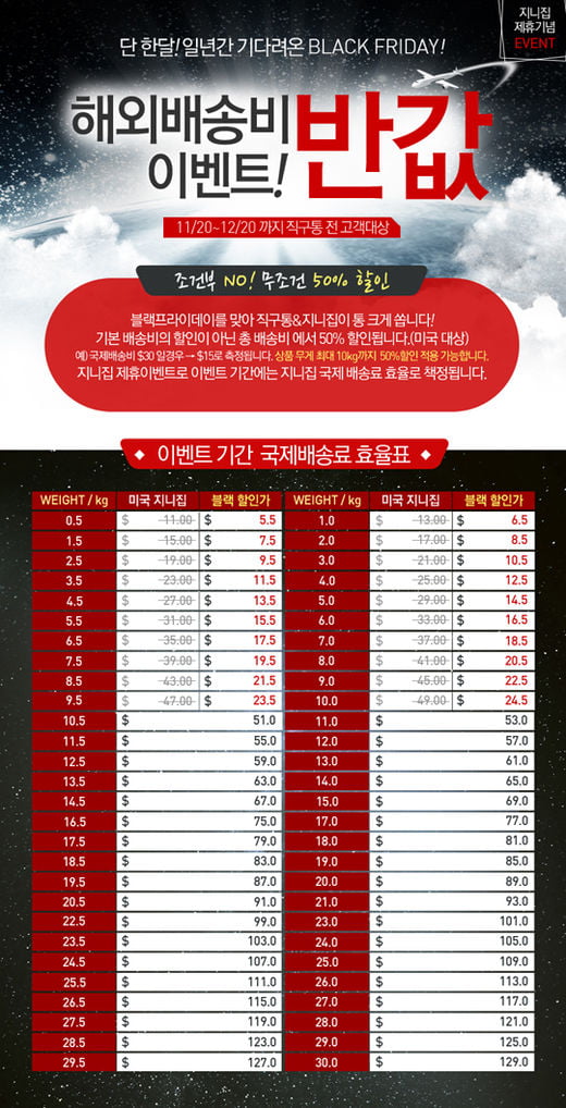 원데이맘, 해외직구 배송비 50% 할인 ‘블랙프라이데이’이벤트 실시