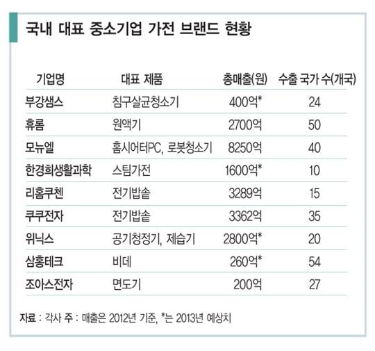 [비즈니스 포커스] 글로벌 시장 파고든 중기 가전의 반란