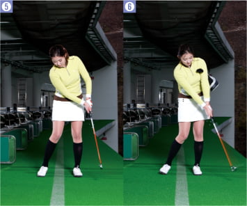 [Golf] 골프 연습장서 연습하기, 겨드랑이에 헤드 커버 끼우고 손과 귀 간격 일정하게 유지