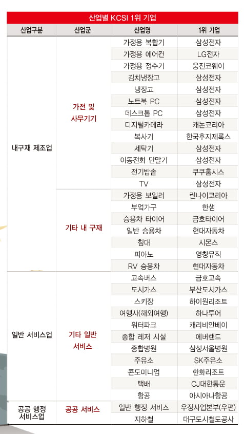 [한국능률협회컨설팅 2012 KCSI 1위 기업] 생활 가전, 내구재 만족도 연속 상승세