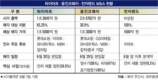 유통업계 ‘3대 매물’ 놓고 치열한 눈치 싸움… 못 먹는 떡, 남에게 주긴 싫고