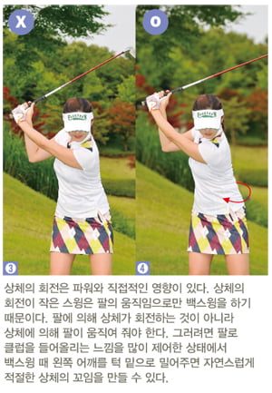 [Golf] 백스윙하기, 척추 각 유지하고 왼쪽 어깨는 턱밑으로 밀어야