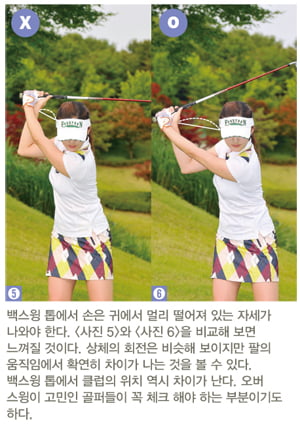 [Golf] 백스윙하기, 척추 각 유지하고 왼쪽 어깨는 턱밑으로 밀어야