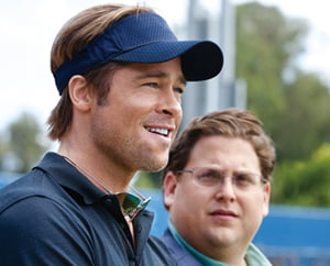Brad Pitt, left, and Jonah Hill star in Columbia Pictures' drama "Moneyball."