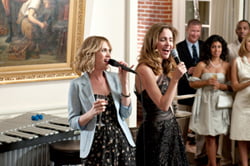 (L to R) Annie (KRISTEN WIIG) and Helen (ROSE BYRNE) compete for the bride-to-be?s affections in ?Bridesmaids?.  In the comedy, Wiig stars a maid of honor whose life unravels as she leads her best friend and a group of colorful bridesmaids on a wild ride down the road to matrimony.