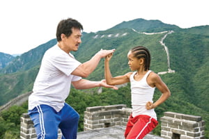 Jackie Chan as "Mr. Han" and Jaden Smith as "Dre Parker" in Columbia Pictures' THE KARATE KID.