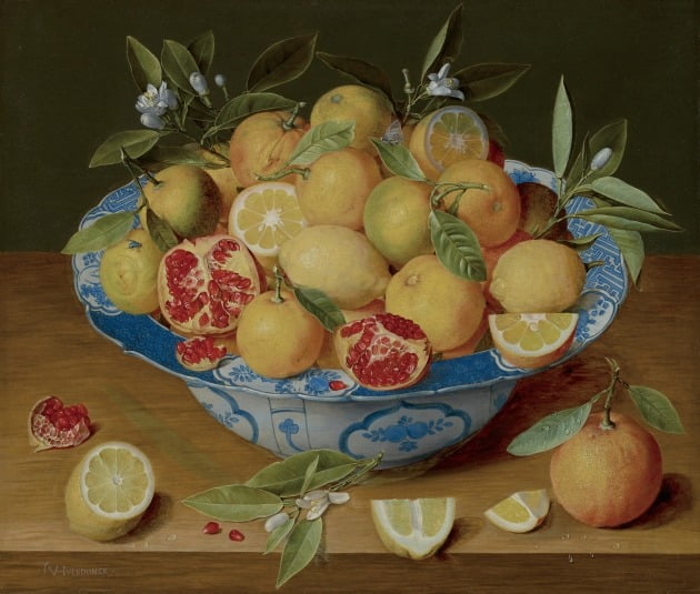 야콥 판 훌스동크, '레몬, 오렌지, 석류가 있는 정물', 1630년경, 미국 로스앤젤레스 장 폴 게티 미술관 