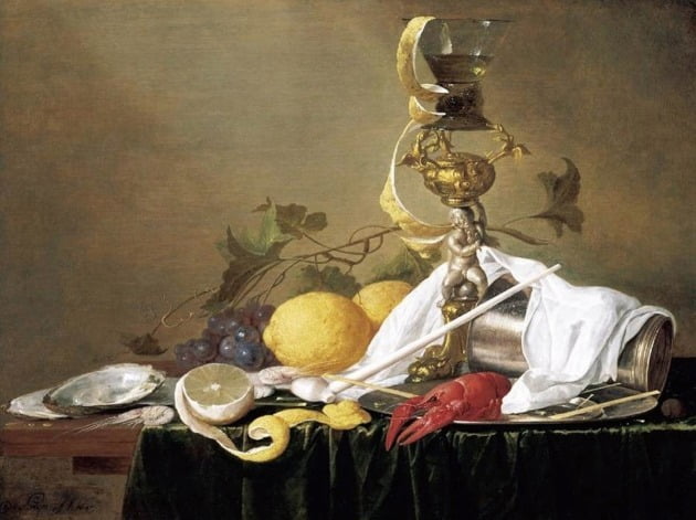 얀 다비드존 데 헤임, '과일, 꽃, 유리잔, 바닷가재가 있는 정물', 1642년, 개인 소장