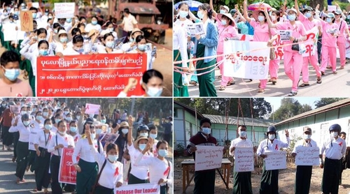 미얀마 나흘째 反쿠데타 시위에 물대포·고무탄…실탄도 쐈나?(종합3보)