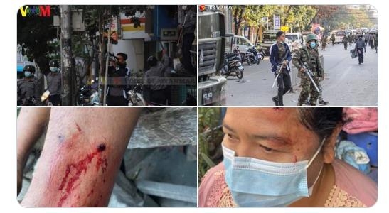 미얀마 시위대에 고무탄·새총, 곤봉 세례…폭력 영상 SNS 확산