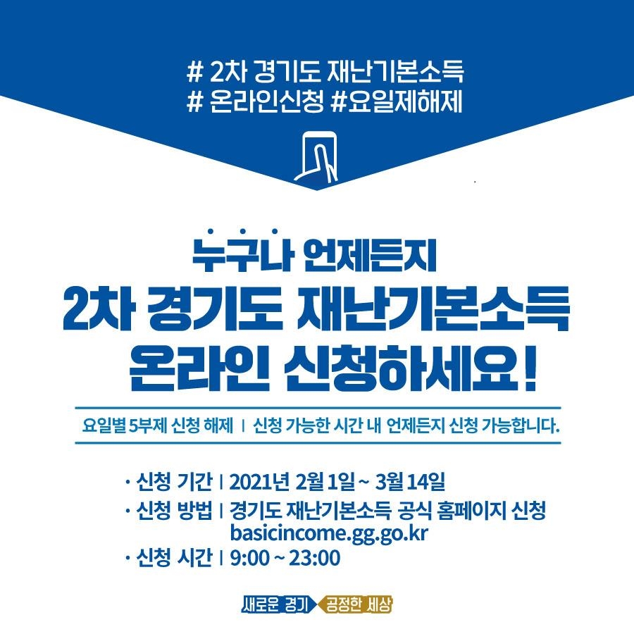 경기도 2차 재난기본소득 신청률 16일 만에 70% 넘어서