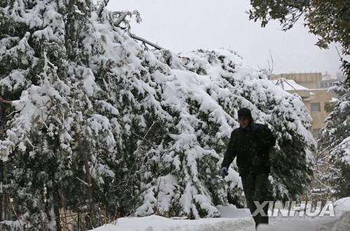 지중해 인근 중동지역에도 한파…산악지대 최대 20㎝ 폭설도