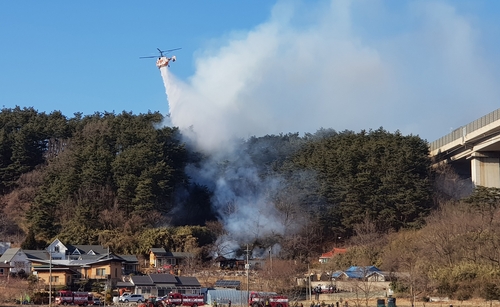 강릉시 성산면 산불 1시간 40분만에 진화…산림 4천㎡ 잿더미(종합)