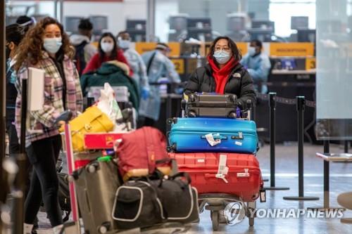 캐나다, 항공편 입국자 '호텔 3일 의무격리' 시행 돌입