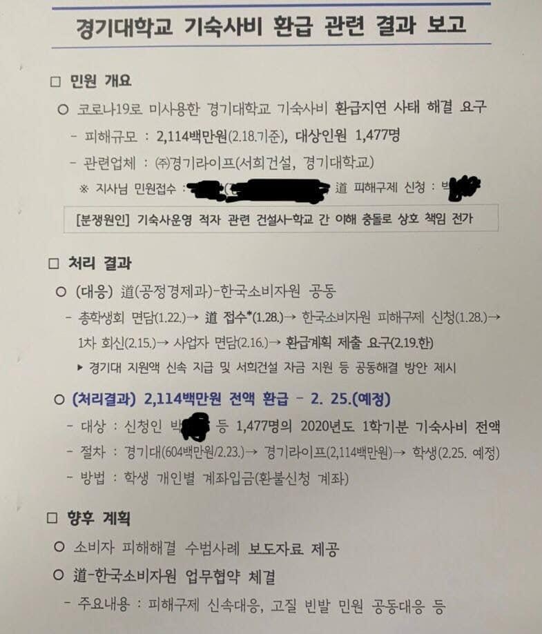 경기대 '기숙사비 환급' 갈등 해결…"미사용 전액 환불"