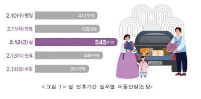 설 연휴 귀성객 33% 감소 전망…귀성객 94% "자가용으로 이동"