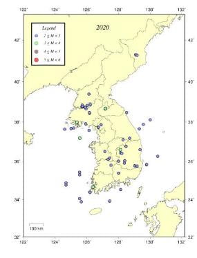 지난해 국내 지진 68회 발생…전년보다 23% 줄어