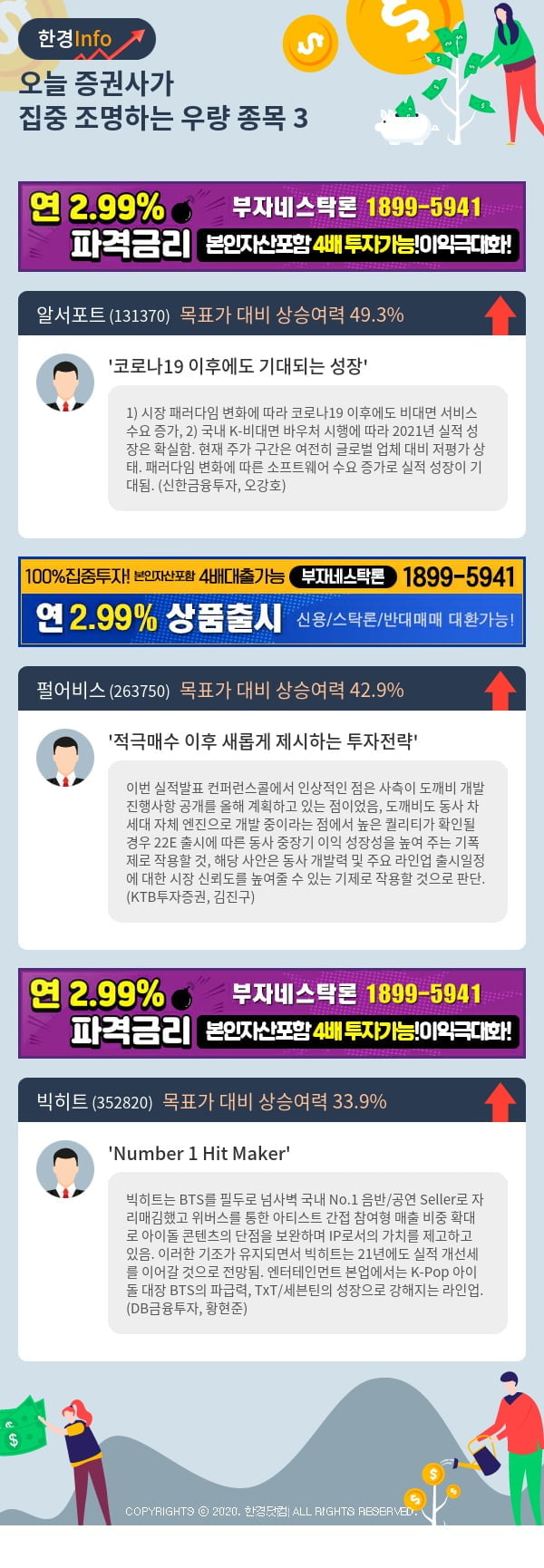 [포커스]오늘 증권사가 집중 조명하는 우량 종목 3