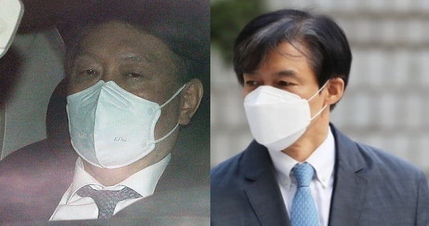 윤석열 검찰총장(왼쪽)과 조국 전 법무부 장관. 사진=뉴스1