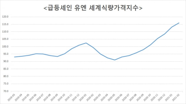 세계 식량값 또 올랐다…"식탁물가 치솟을 것"