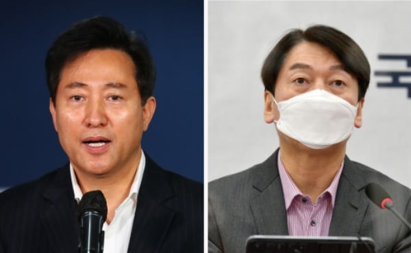 오세훈 국민의힘 서울시장 후보와 안철수 국민의당 후보 /사진=연합뉴스