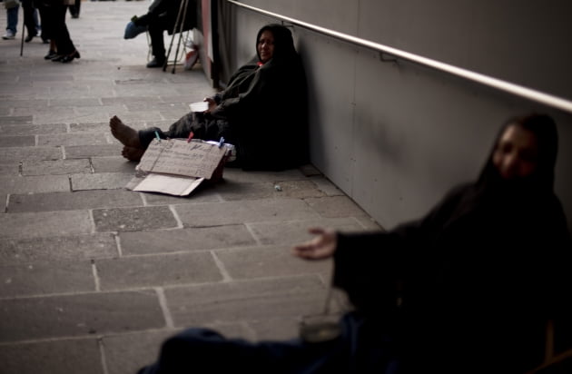 스페인 바로셀로나의 노숙자들. /사진=AP 