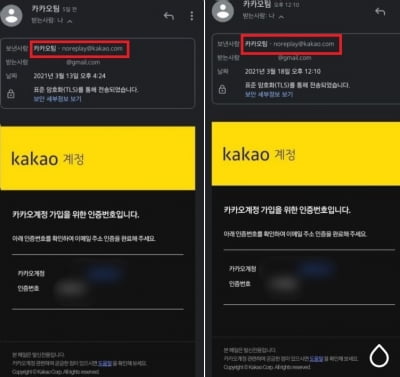 누르는 순간 개인정보 줄줄 샌다…"카카오 사칭메일 조심"