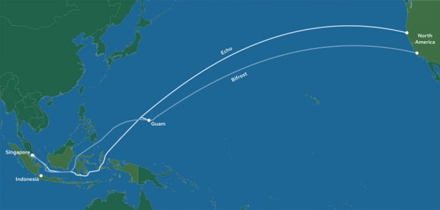페이스북의 해저 케이블 경로. /사진=페이스북 
