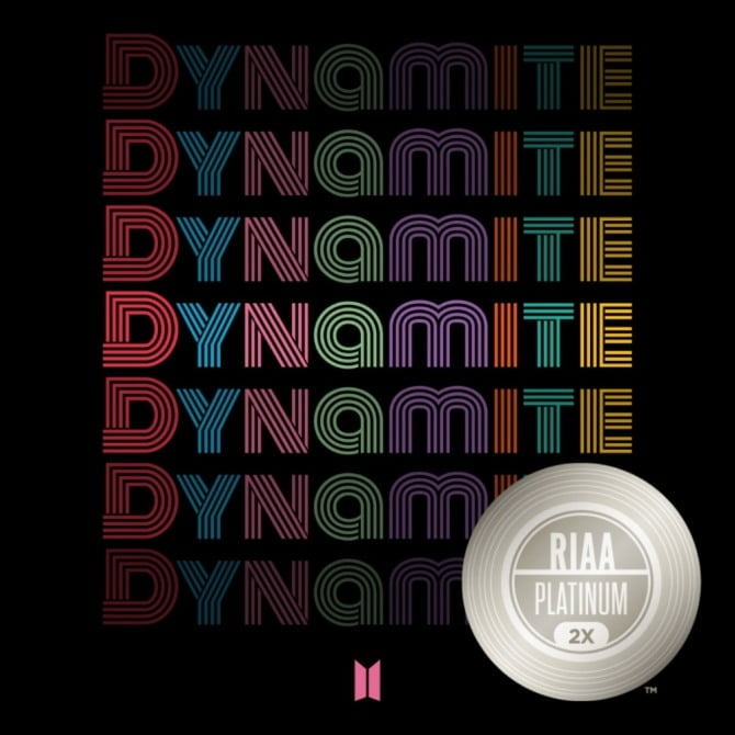 방탄소년단 ‘Dynamite’, 美 레코드산업협회 ‘더블 플래티넘 싱글’ 인증…韓 가수 최다 기록