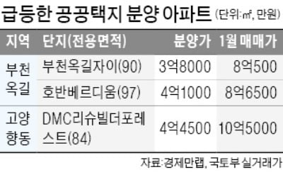 공공택지 아파트 청약은 '로또'…부천 옥길·고양 향동 2배 올라