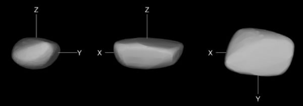 한국천문연구원 연구팀이 구현한 ‘2012 TC4’ 소행성의 3차원(3D) 모형.  한국천문연구원 제공 