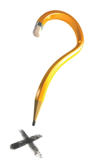  question symbol made from bent pencil