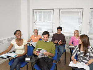 Students sat in a lesson