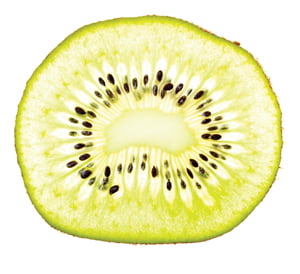 Macro shot of a kiwi slice