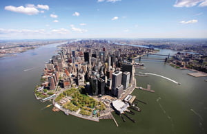  In this file photo of April 20, 2010, lower Manhattan is shown in this aerial photo of New York. The city?s first waterfront plan in two decades is to be announced Monday, March 14, 2011. The blueprint is New York's attempt to reverse more than a century of planning that left much of the city?s 520 miles of shoreline inaccessible to residents and instead directed them inland for their recreation and relaxation. (AP Photo/Mark Lennihan, file)/2011-03-14 13:03:39/
