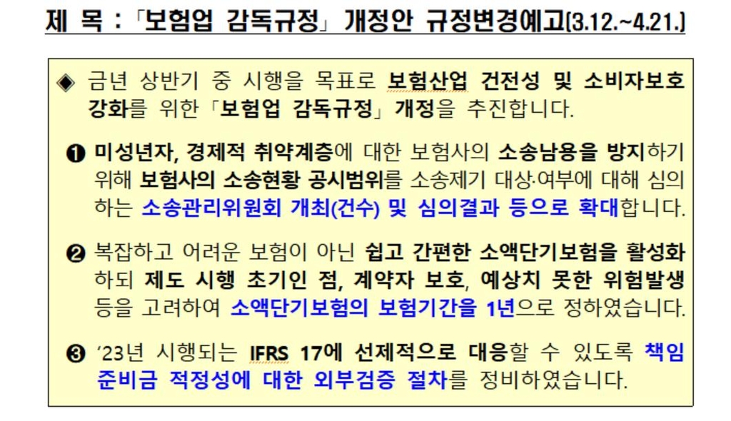 미니보험 갱신 기간 1년 이내로