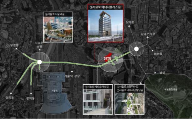서울역 앞 주유소 터 신축 건물, 서울로7017와 연결