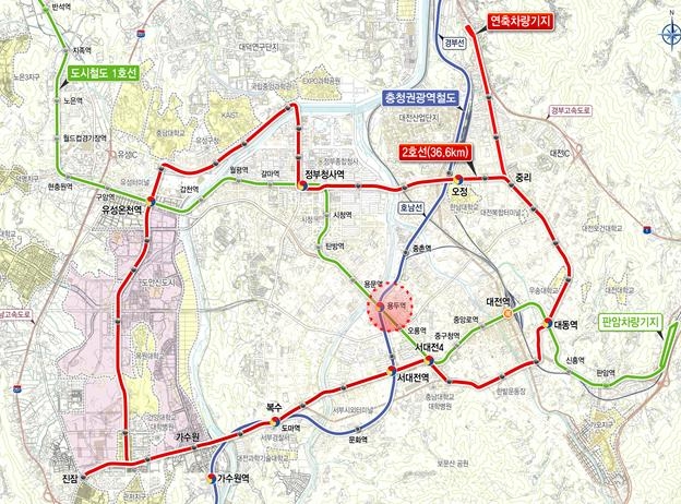 대전도시철도·충청광역철도 환승 '용두역' 내년 착공