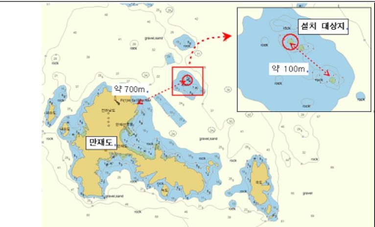 '선박 통행 위협' 신안군 만재도 해상 간출암에 등대 설치