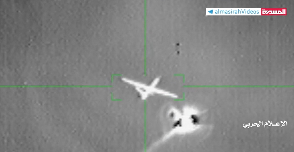 예멘 반군 "미국산 MQ-9 리퍼 드론 격추" 영상 공개