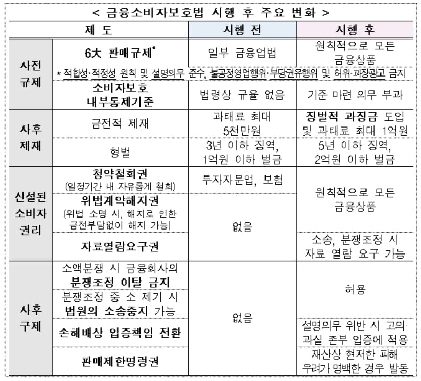 금소법 설명서·내부통제 마련 의무 6개월 유예