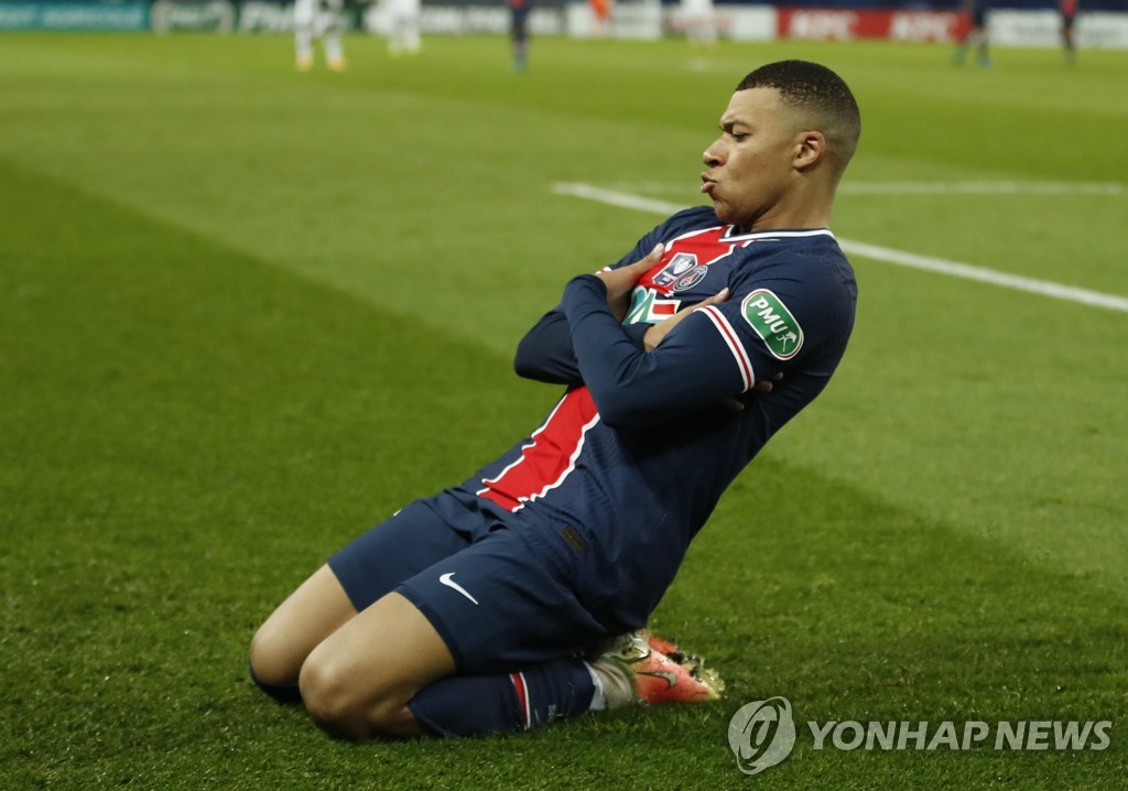 '음바페 멀티골' PSG, 릴에 3-0 대승…프랑스컵 8강행